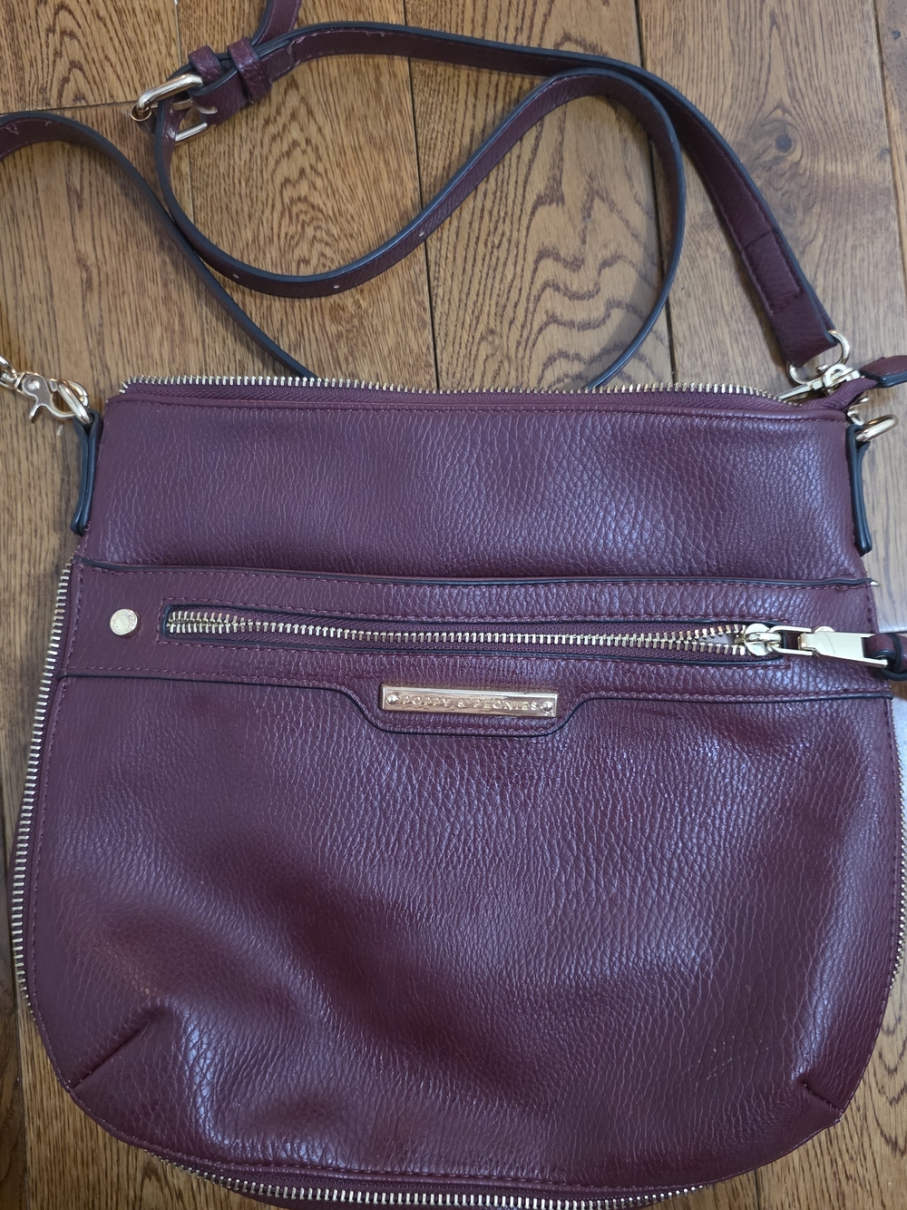Poppy & Peonies Everyday Crossbody  Purse In Berry